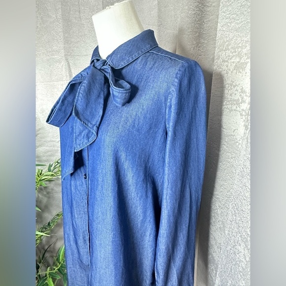 NEW Kate Spade Las Vegas Indigo Griffin Tie-Neck Mini Dress Sz 4 - Picture 6 of 10